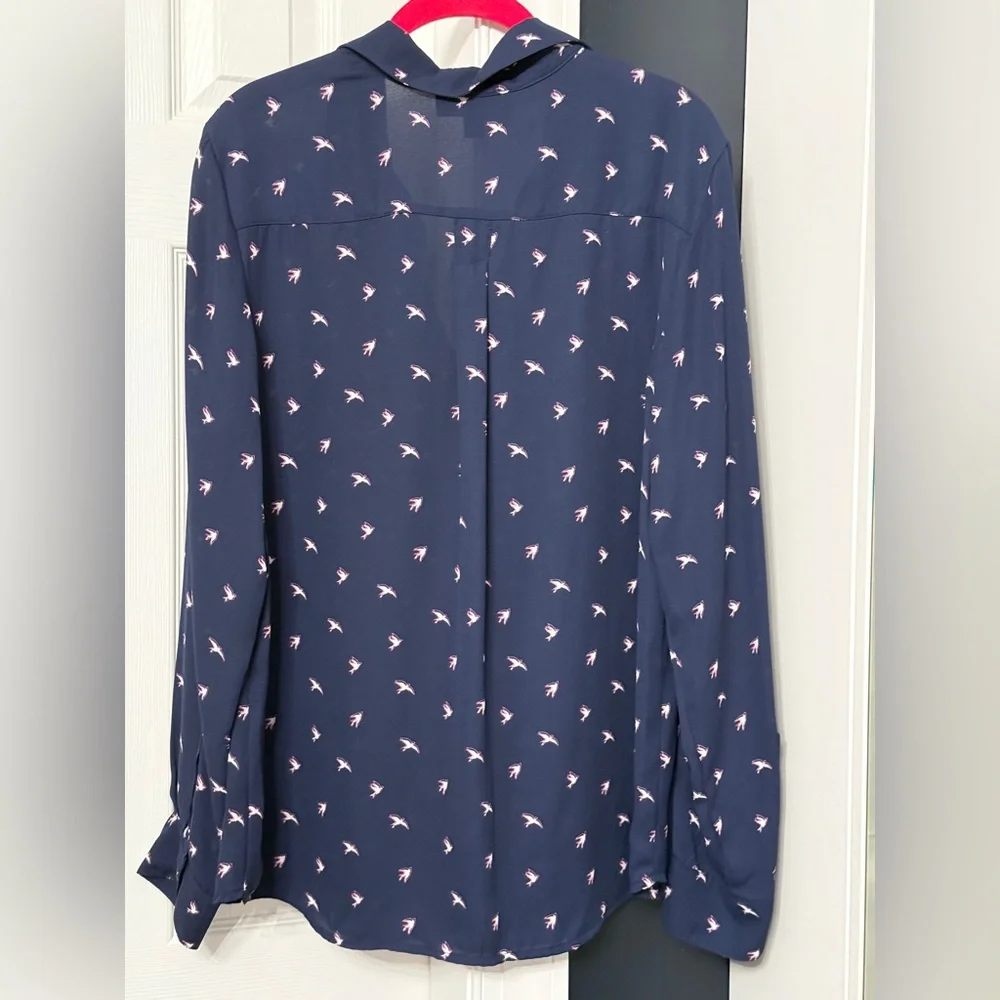 Banana Republic Navy Shirt with Pink Bird Design - Picture 5 of 5
